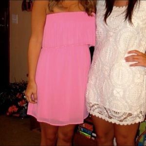 Everly strapless pink dress- worn once